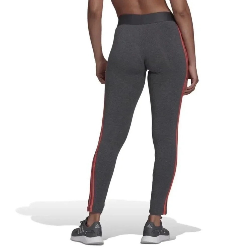 Adidas Women's Essentials 3-Stripe Full Length Cotton Leggings, XS Dark Grey NWT - Picture 4 of 5